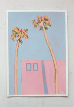 Load image into Gallery viewer, &quot;LA Palm Trees 2&quot; 21x30cm original mixed media painting on paper
