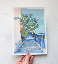 Load image into Gallery viewer, &quot;Blue Pathway&quot; 21x15cm original mixed media painting on paper