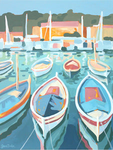 Let's Set Sail coastal fine art canvas print with boats Nice France