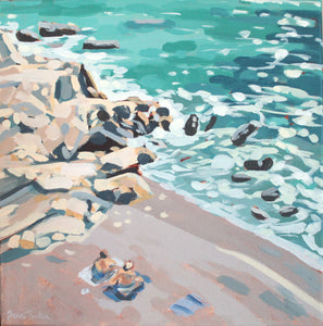 "Secret Beach" original acrylic painting on canvas
