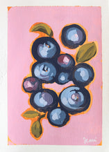 Load image into Gallery viewer, &quot;Pink Blueberries&quot; 15x10,5cm original acrylic painting on paper