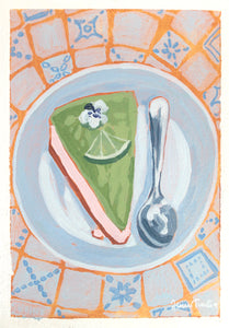 "Lime Cake" 21x15cm original acrylic painting on paper