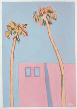 Load image into Gallery viewer, &quot;LA Palm Trees 2&quot; 21x30cm original mixed media painting on paper