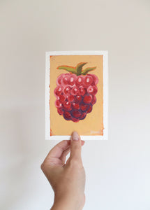 "Yellow Raspberry" 15x10,5cm original acrylic painting on paper