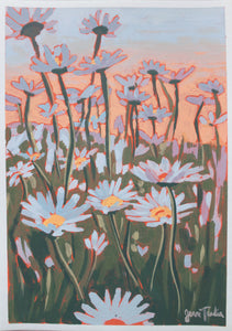 "Daisy Sunset" 21x30cm original acrylic painting on paper
