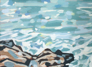 "Rocky Shore" 30x30cm original oil painting on canvas