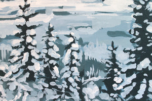 "Snowy Hilltops" - original acrylic painting on canvas
