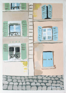 "Colors of Saint-Germain" original acrylic painting on paper