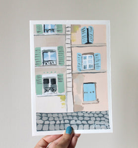 "Colors of Saint-Germain" original acrylic painting on paper