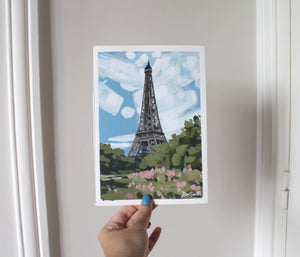 "Tour Eiffel" 21x15cm original acrylic painting on paper