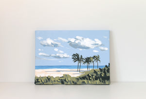 "Windy Beach" 33x24cm original acrylic painting on canvas