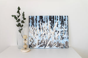 Original acrylic winter landscape painting on canvas for sale