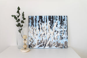 Original acrylic winter landscape painting on canvas for sale